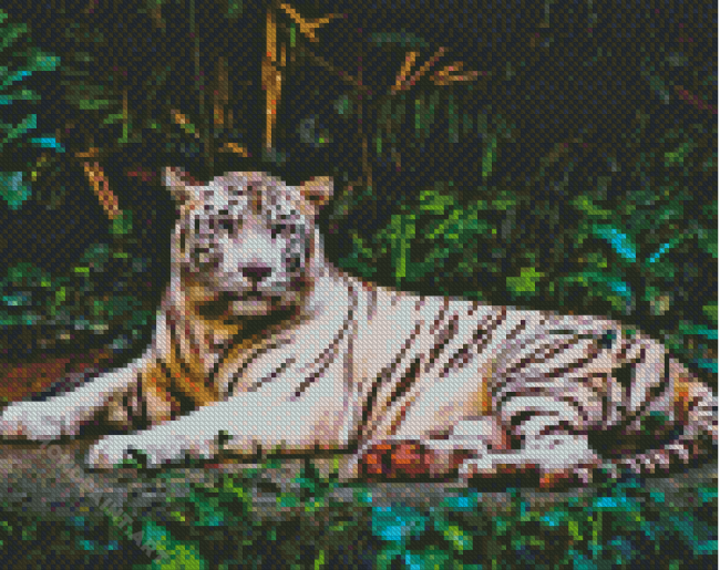 Albino Tiger Animal Diamond Painting