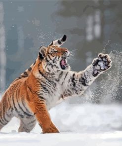 Tiger In The Snow Diamond Painting
