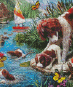 Dogs Swimming Diamond Painting