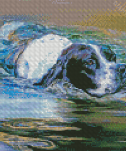 Pointer Dog In Water Diamond Painting