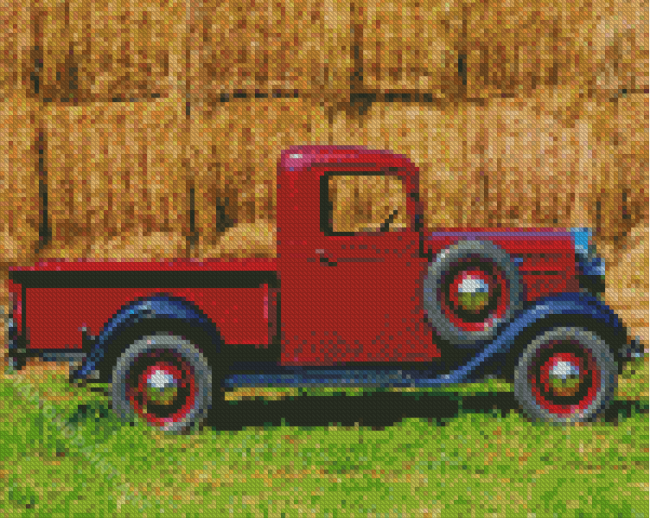 Red Chevy Truck Diamond Painting