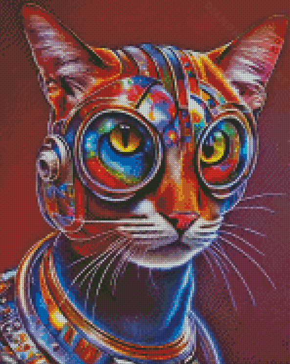 Aesthetic Colorful Cat Diamond Painting