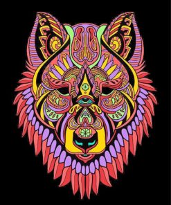 Colorful Mandala Wolf Diamond Painting
