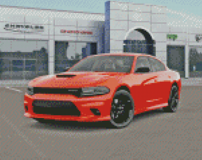 Red Dodge Charger Diamond Painting