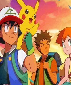 Ash And Brock And Misty Pokemon Diamond Painting