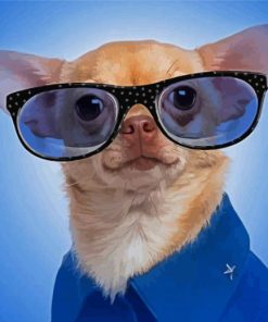 Classy Chihuahua With Glasses Diamond Painting