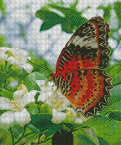 Colorful Butterfly On Flowers Diamond Painting