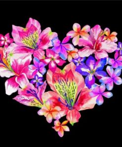 Flowers Heart Diamond Painting