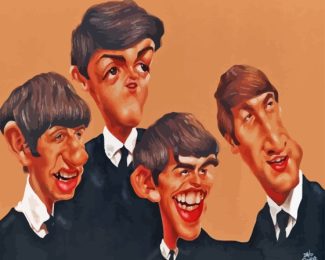 Funny Beatles Caricature Diamond Painting