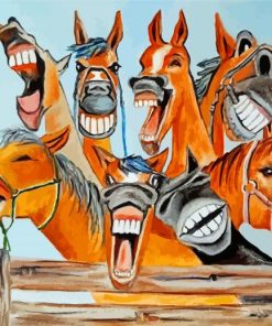 Goofy Horses Diamond Painting
