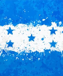 Honduras Flag Splatter Diamond Painting