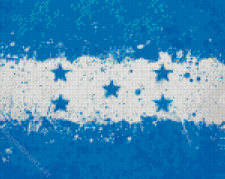 Honduras Flag Splatter Diamond Painting