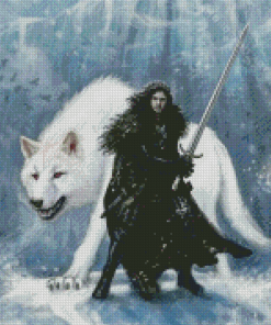 Jon Snow And Ghost Diamond Painting
