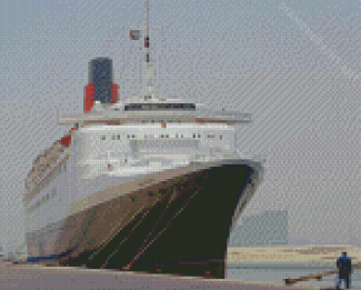 QE2 Liner At Harbour Diamond Painting