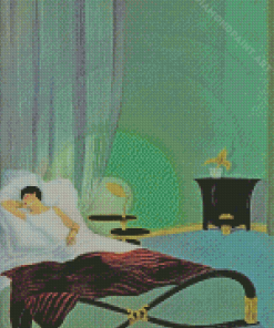 Sleepy Lady In Bedroom Diamond Painting