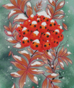 Snowy Rowan Berries Art Diamond Painting