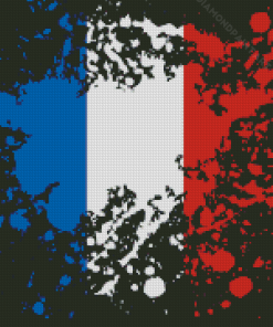 Splatter France Flag Diamond Painting