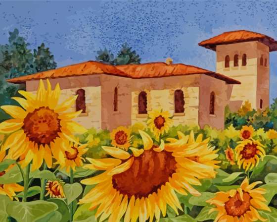 Sunflowers Tuscany Diamond Painting