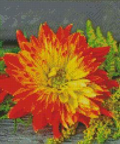 Orange Dahlia Flower Diamond Painting