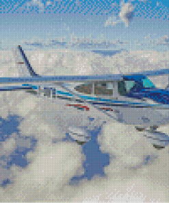 Blue Cessna 182 Skyline Diamond Painting