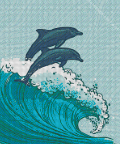 Dolphin In Waves Diamond Painting