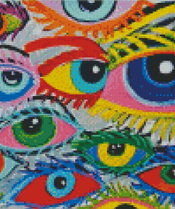 Aesthetic Abstract Eyes Diamond Painting