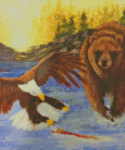 Bear And Eagle Diamond Painting