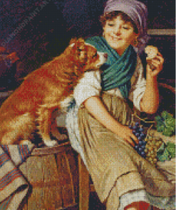Lady With Dog Diamond Painting