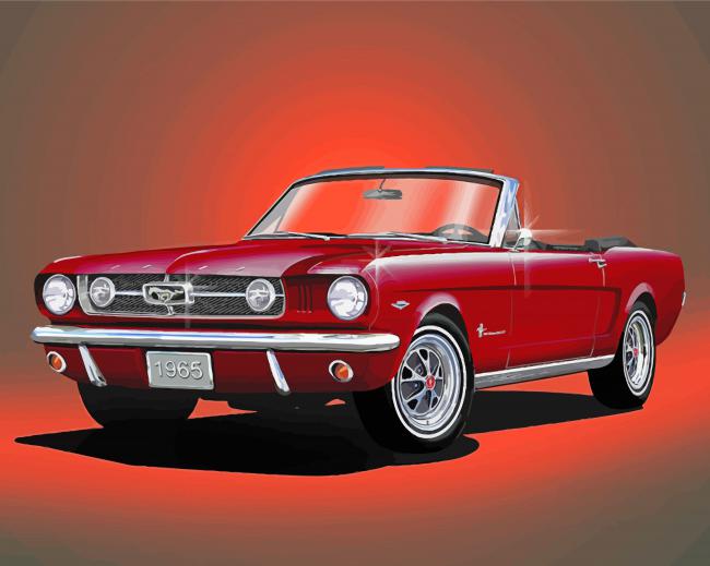 Cool Red Mustang Diamond Painting