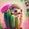 Hedgehog And Cactus Diamond Painting
