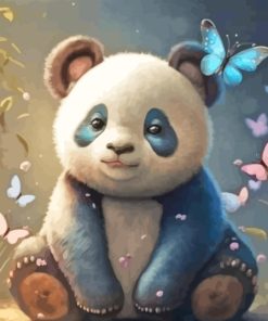 Panda And Butterfly Diamond Painting