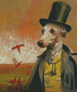 Vintage Victorian Dog Diamond Painting