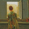 Vintage Woman Looking Out Diamond Painting