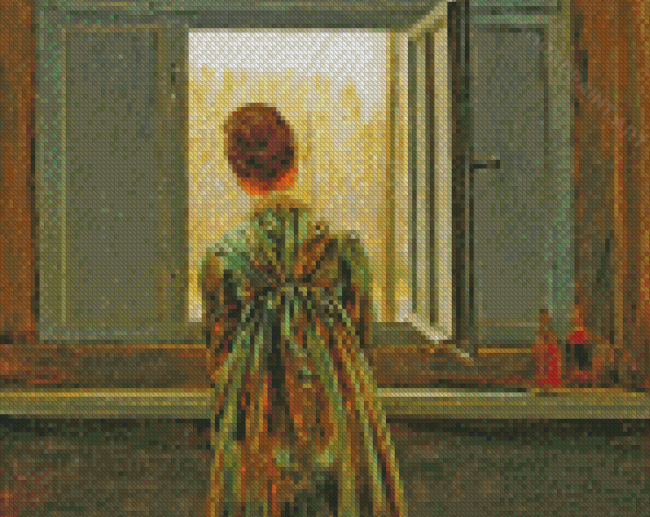 Vintage Woman Looking Out Diamond Painting