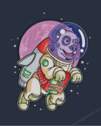 Astronaut Dog In Space Diamond Painting