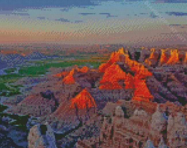 Badlands Sunset Landscape Diamond Painting