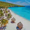 Beach Huts In Curacao Diamond Painting