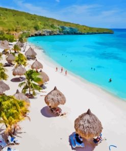 Beach Huts In Curacao Diamond Painting
