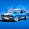 Blue 68 Mustang Art Diamond Painting
