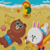 Brown And Cony In Beach Diamond Painting