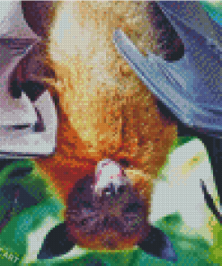 Golden Crowned Flying Fox Animal Diamond Painting