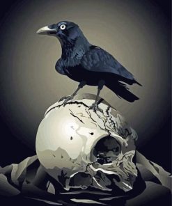 Crow And Skull Diamond Painting