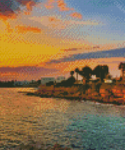 Fig Tree Bay Beach At Sunset Diamond Painting