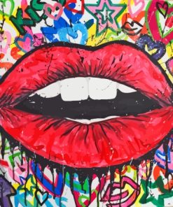 Graffiti Lips Diamond Painting