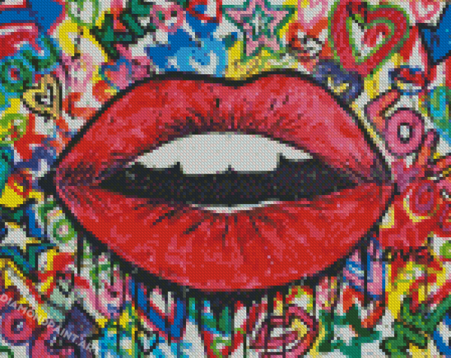 Graffiti Lips Diamond Painting