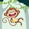 Happy Monkey Swinging Diamond Painting