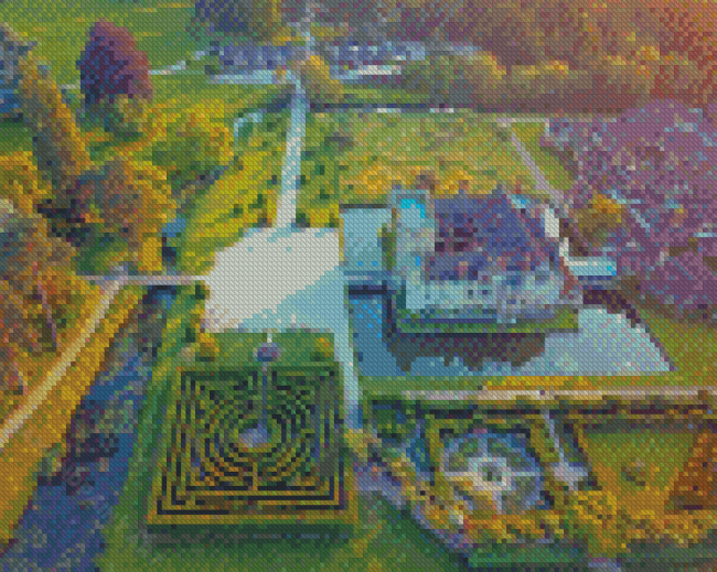 Hever Castle Overhead View Diamond Painting