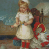 Little Girl With Broken Doll Diamond Painting