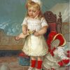 Little Girl With Broken Doll Diamond Painting