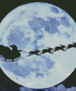Santa Claus Moon Silhouette Diamond Painting